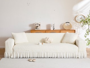 5 SEATER SOFA COVER WHITE