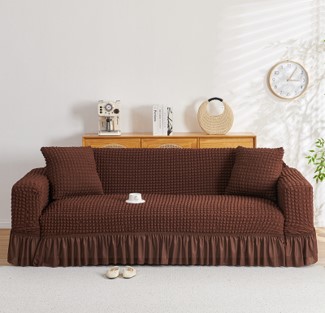 1 SEATER SOFA COVER BROWN