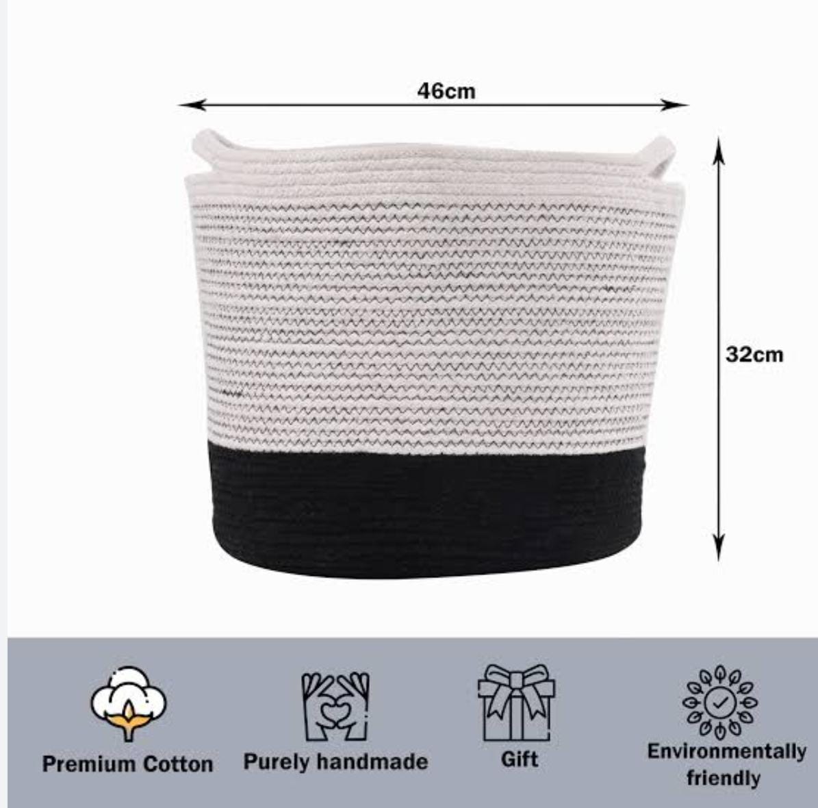 Cotton rope wooven storage basket SMALL