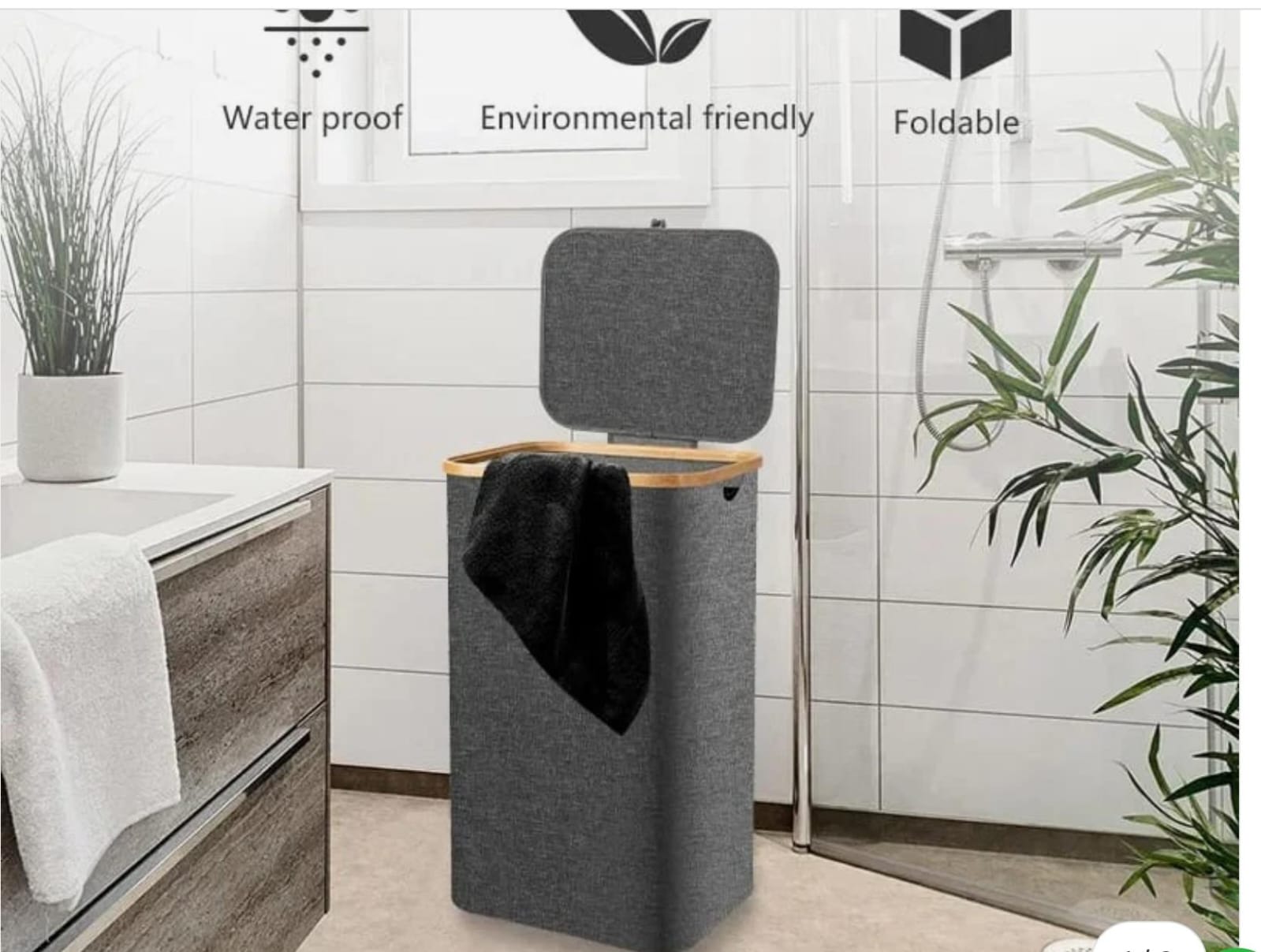 Bamboo laundry basket